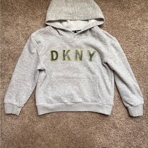 DKNY Light Gray Kids Hoodie with Accents